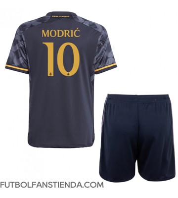 Real Madrid Luka Modric #10 Segunda Equipación Niños 2023-24 Manga Corta (+ Pantalones cortos)